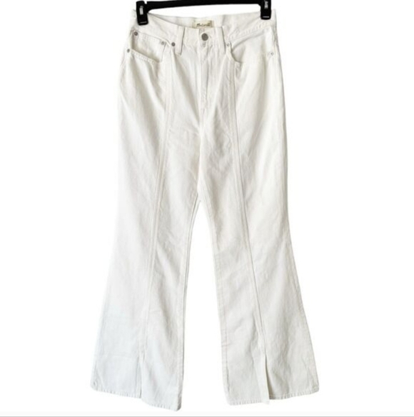 Madewell The Baggy Flare White High Waisted Jeans Women’s Size 28 - Picture 4 of 7